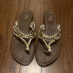 Women’s Brown and White Sandals